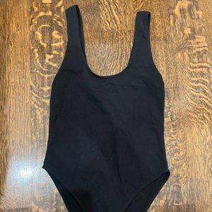 NWOT Zara Women's Black Plunge Bodysuit US M